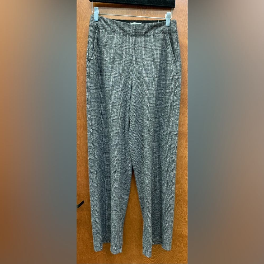 Max Studio plaid wide-band pull-on trousers